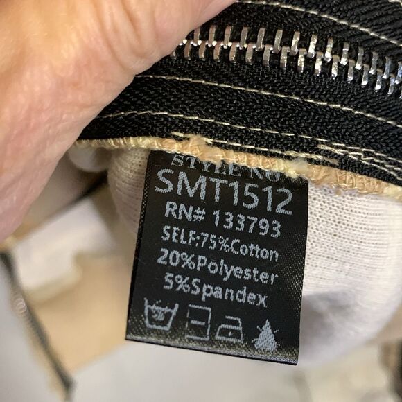 POL Tan Cream Striped Full Zip Front Long Sleeve Drawstring Hoodie Size S - Picture 8 of 13